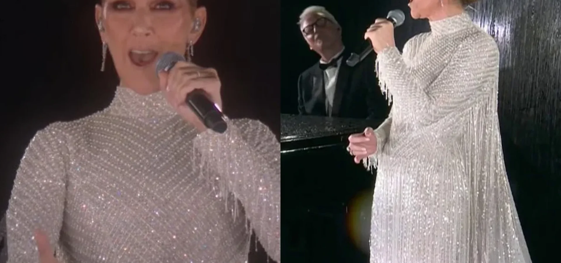 1c8f8ed1-celine-dion Celine Dion, afastada dos palcos há cinco anos, se apresentou na abertura da Olimpíada de Paris.