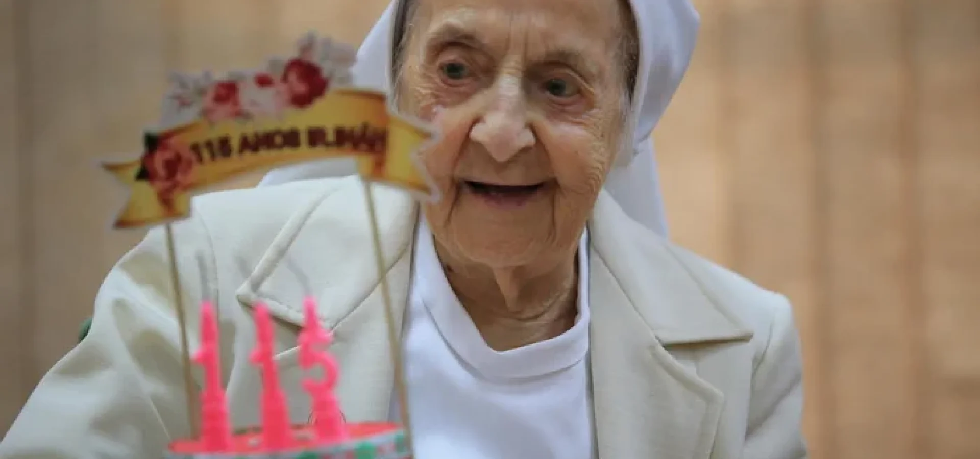 Irmã Inah em seu aniversário de 115 anos.
Ronaldo Bernardi. / Agencia RBS
A freira gaúcha Inah