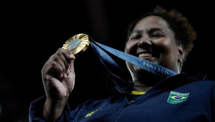 Bia Souza venceu a primeira medalha de ouro do Brasil em Paris.
Alexandre Loureiro / COB/Divulgação