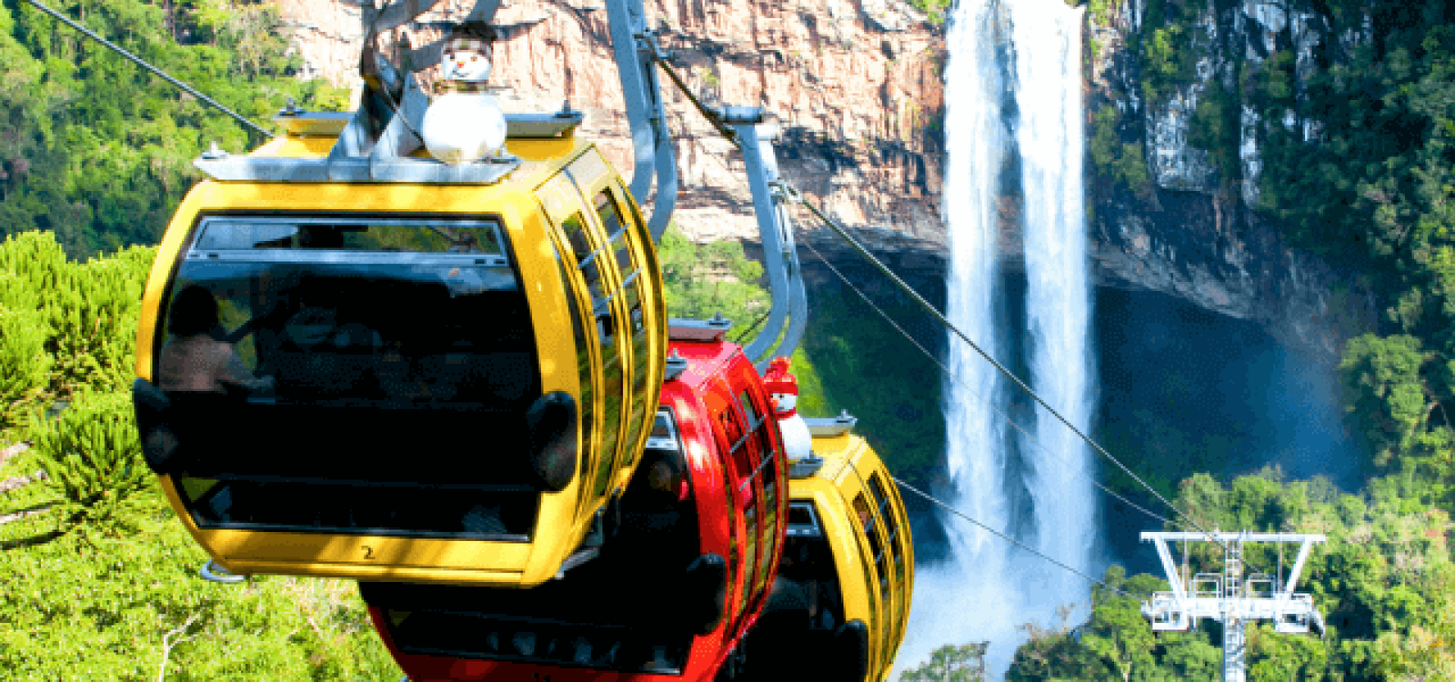 Bondinhos Aéreos em Canela com Vista privilegiada da CASCATA do Caracol
