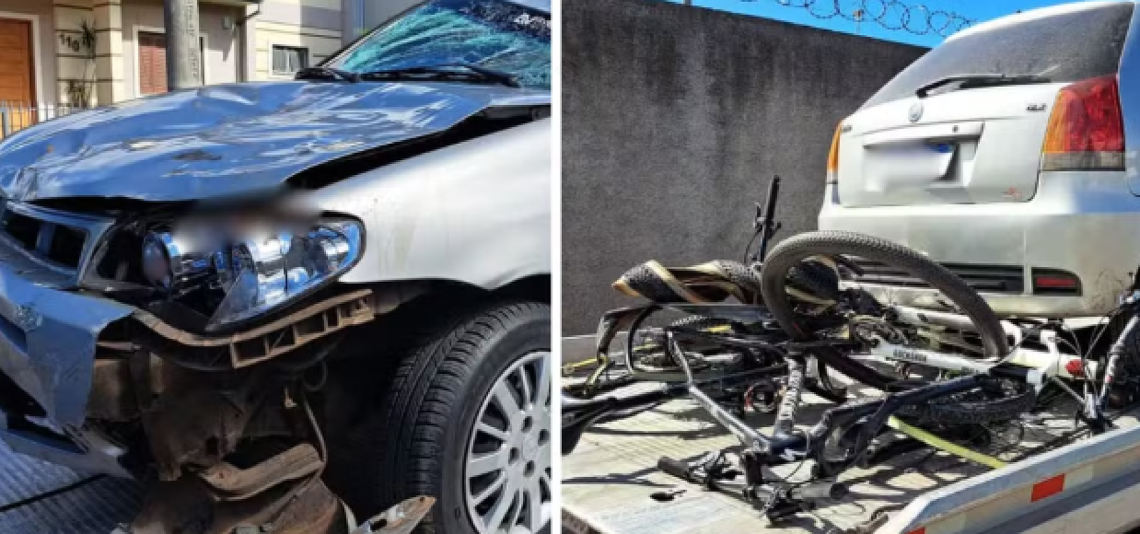 Acidente deixou três ciclistas mortos. — Foto: Jeferson Ageitos/RBS TV