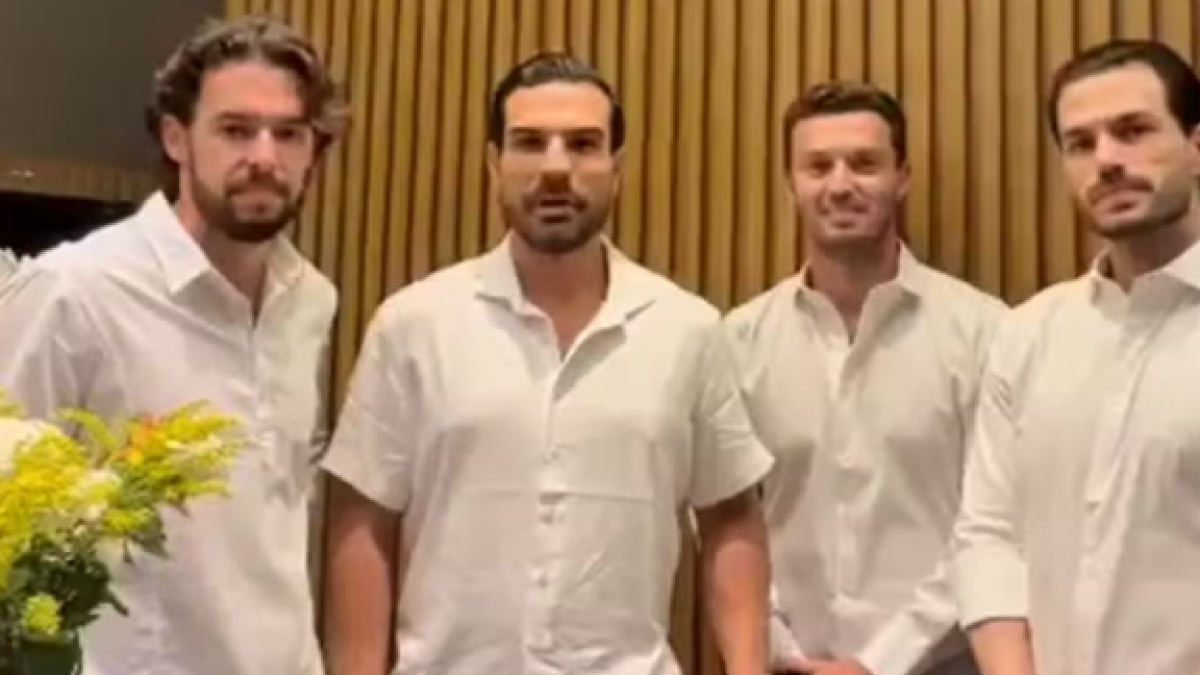 Felipe, Guilherme, Fábio e Fabrício, filhos de Déborah Belanda Ortolani e Luis Antonio Ortolani. — Foto: Instagram/Reprodução