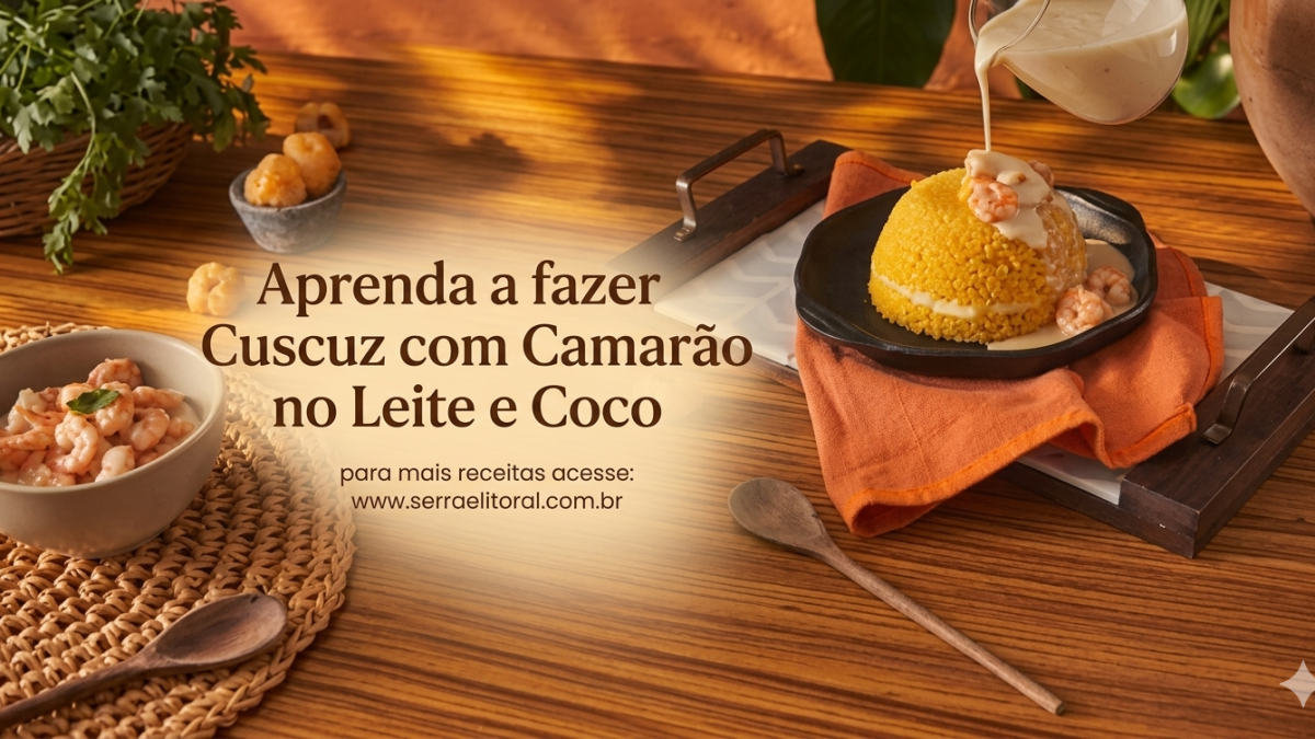 Aprenda a fazer Cuscuz com Camarão no Leite e Coco
