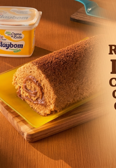 Rocambole de Café com Recheio Cremoso de Chocolate