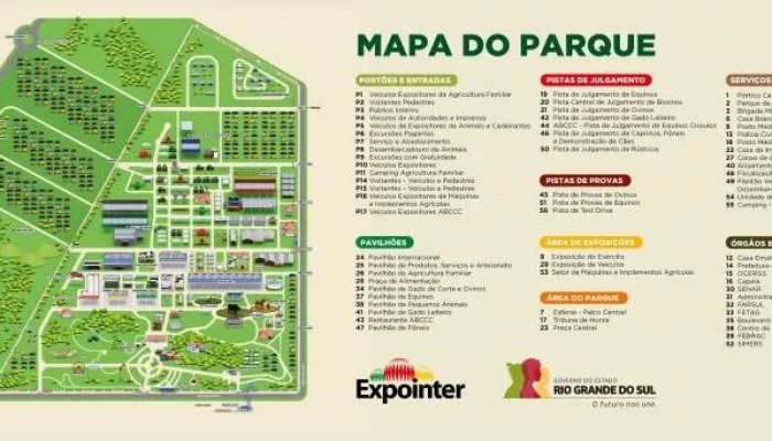 Estado divulgou mapa atualizado do Parque de Exposições Assis Brasil. | Foto: Reprodução / CP