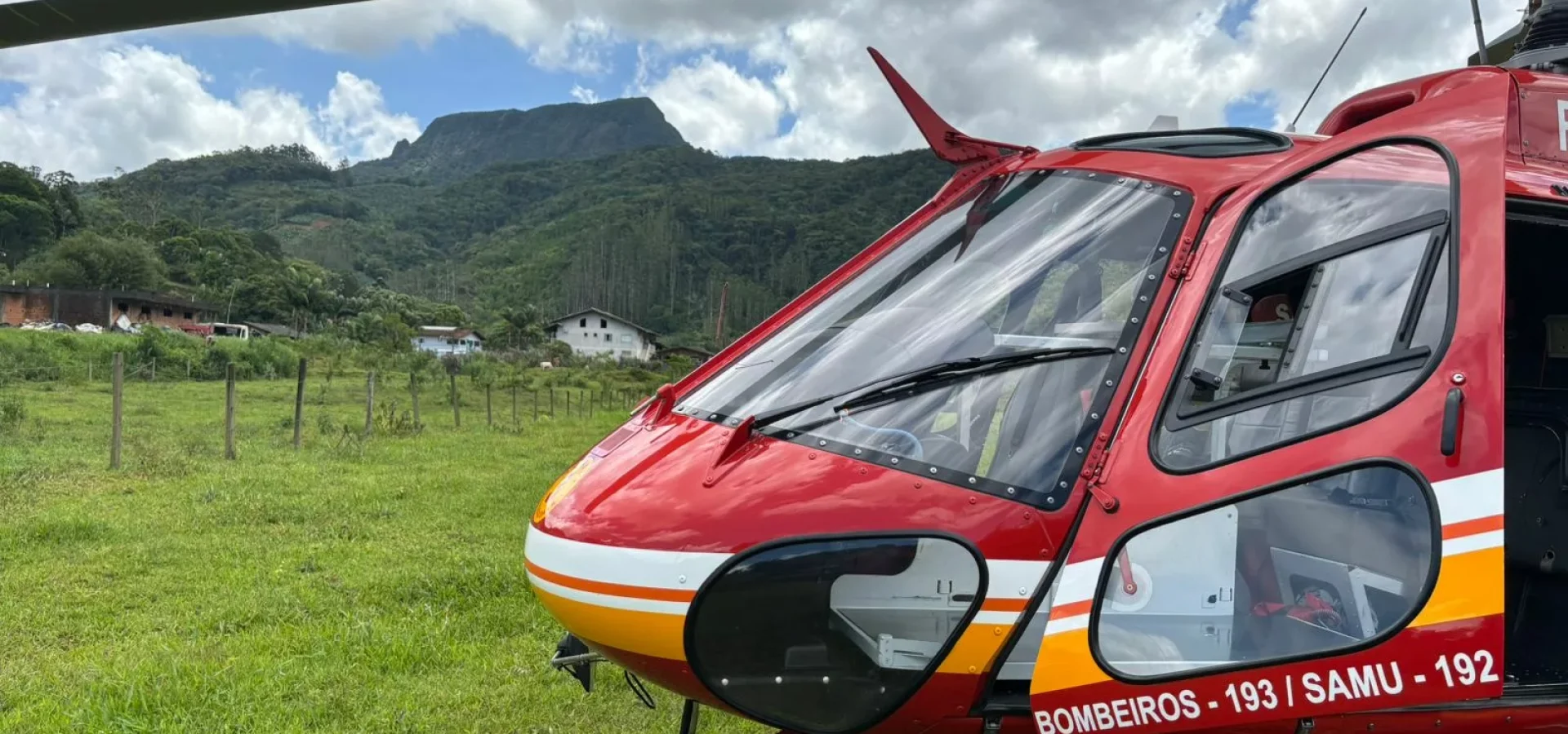 Mulher sofre choque elétrico e mobiliza helicóptero de resgate em SC.