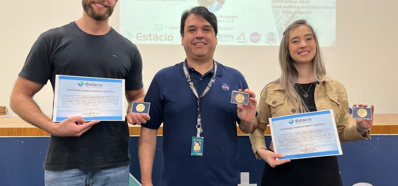 Pesquisadores da Estácio recebem medalhas do programa Artemis