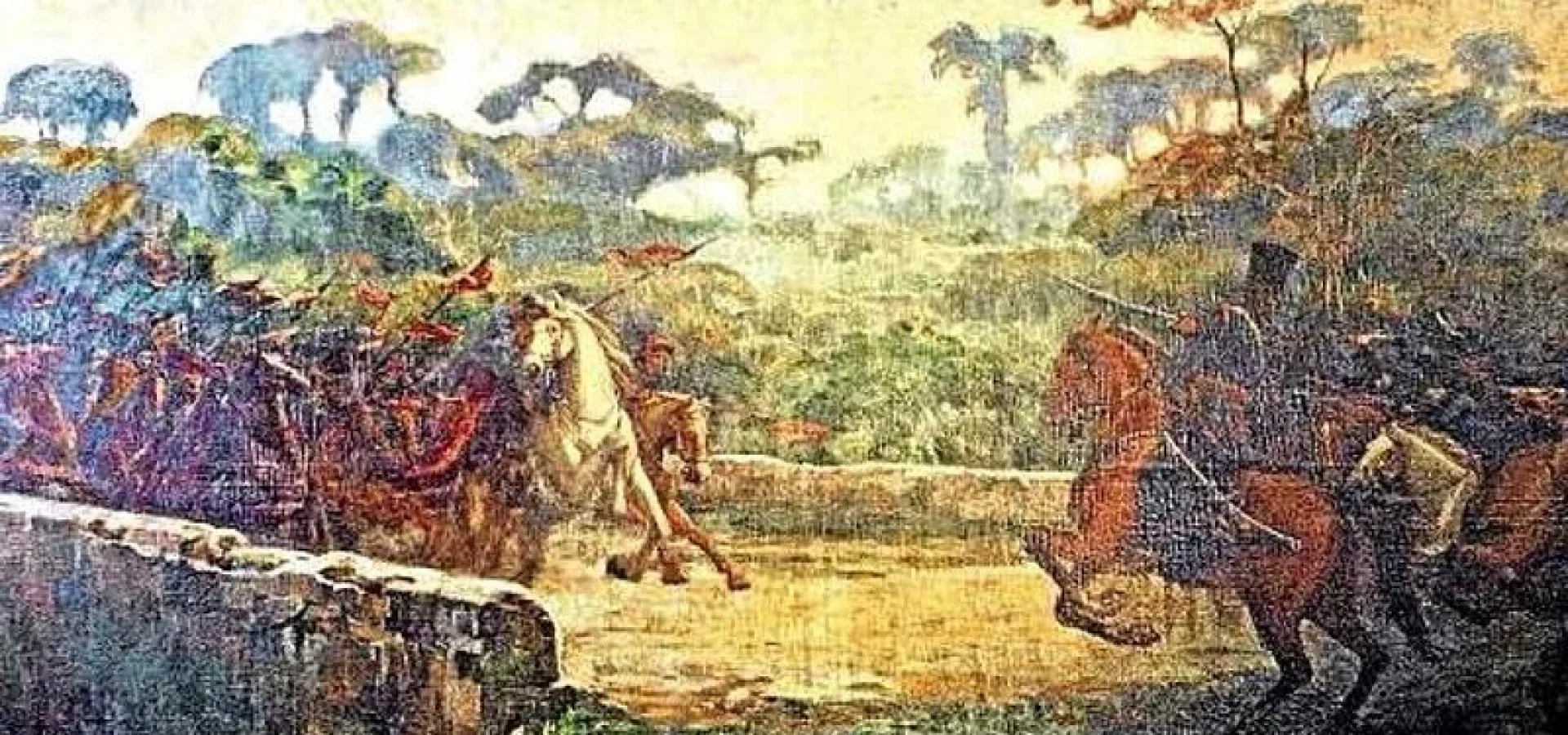 A tomada da Ponte da Azenha, do pintor Augusto Luiz de Freitas. | Foto: Reprodução