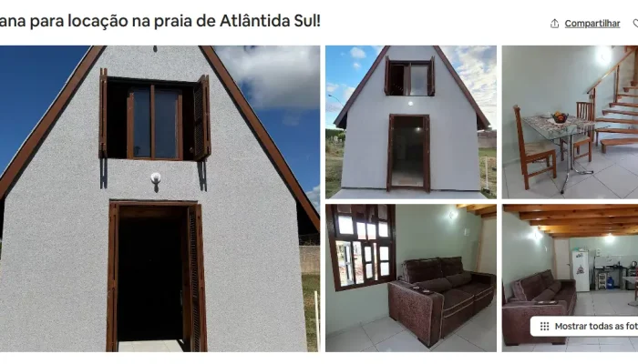 Linda Cabana para Locação na Praia de Atlântida Sul
