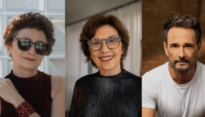 Marcélia Cartaxo, Mariza Leão e Rodrigo Santoro | Foto: Motangem. / Bertrand Lira / Ana Alexandrino / Jorge Bispo