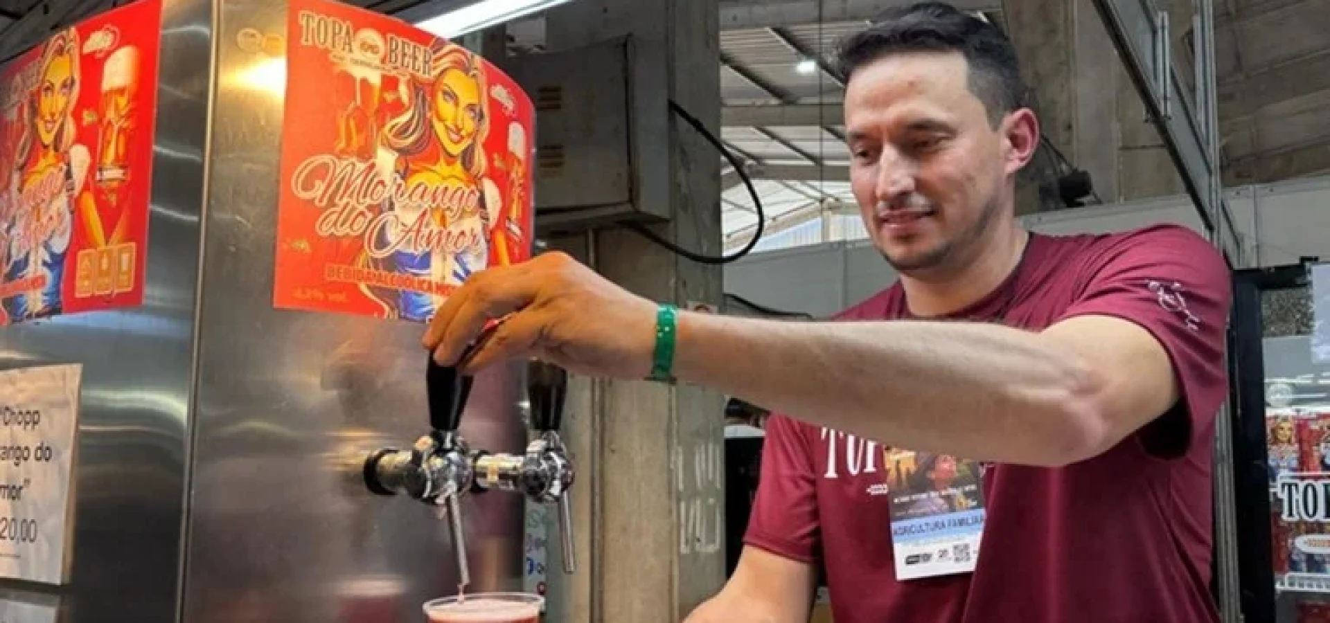 Entre os destaques, o chopp do morango e do amor, da Bebidas Ferigollo, de Frederico Westphalen. | Foto: Pedro Andrade / Ascom Expointer / Divulgação / CP