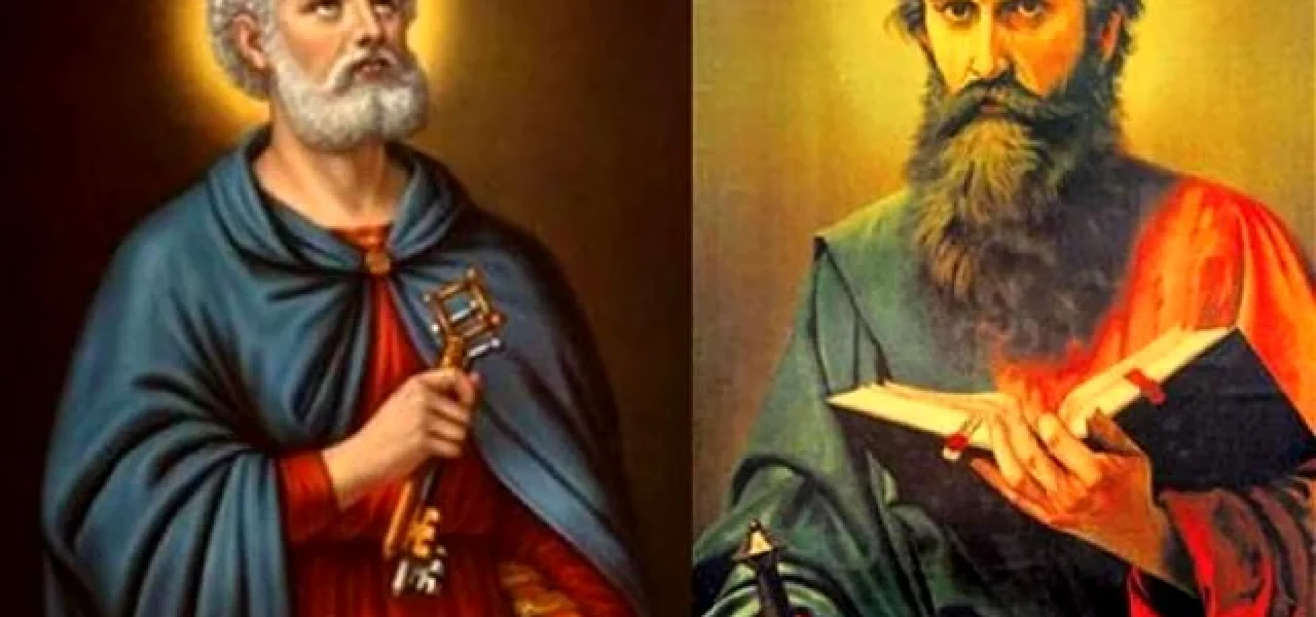 À esquerda, São Pedro. À direita, São Paulo