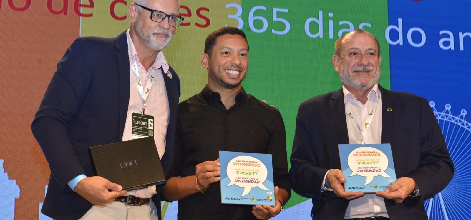 Ricardo Gomes, presidente da Câmara LGBT, Rodolfo Marinho, secretário de Turismo da Cidade de São Paulo e Toni Sando, presidente executivo do Visite São Paulo. Crédito Fotográfico: Gregory Grigoragi.