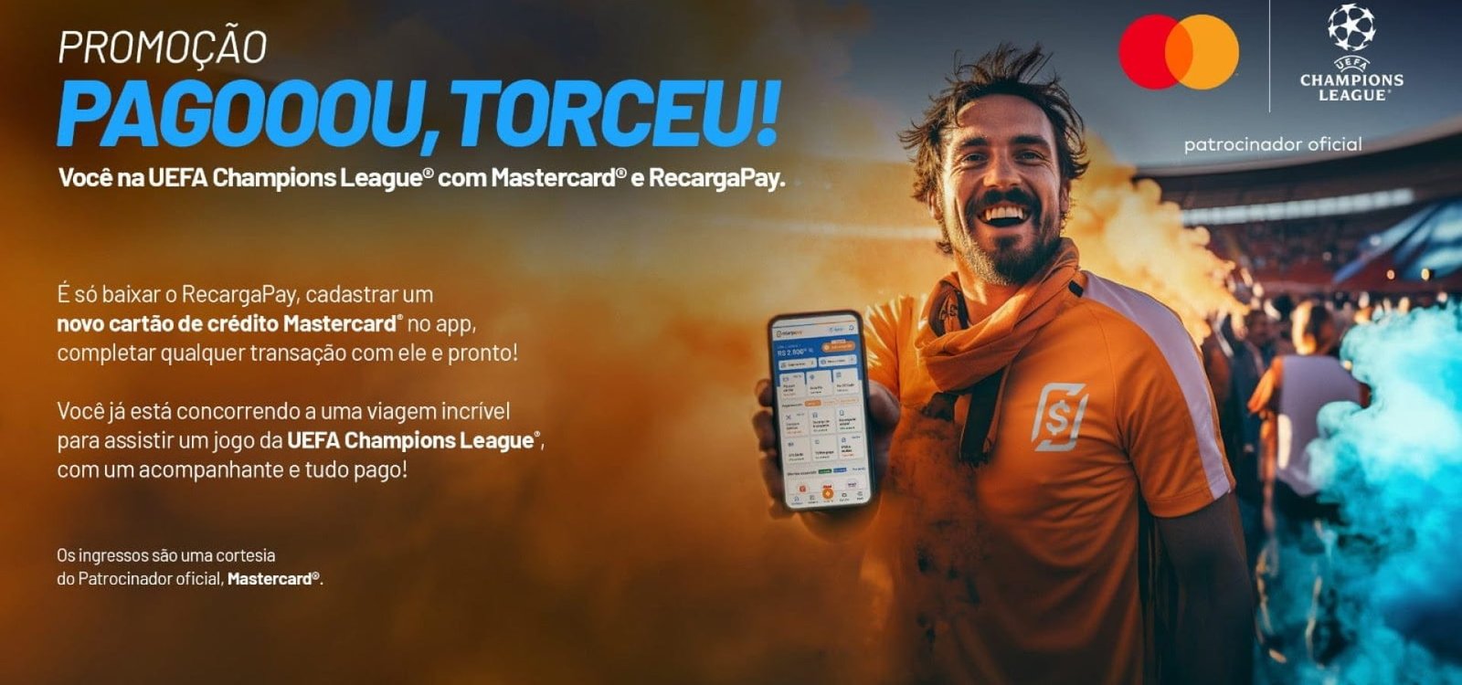 UEFA Champions League RecargaPay e Mastercard levam clientes para assistir jogo da UEFA